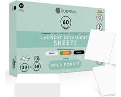 Cosmeau Wasmiddel Wasstrips 60 Wasbeurten - Wilde Bossen G5 - Wild Forest - Wasvellen - Wasmiddeldoekjes - Detergent Sheets - Wasdoekjes -