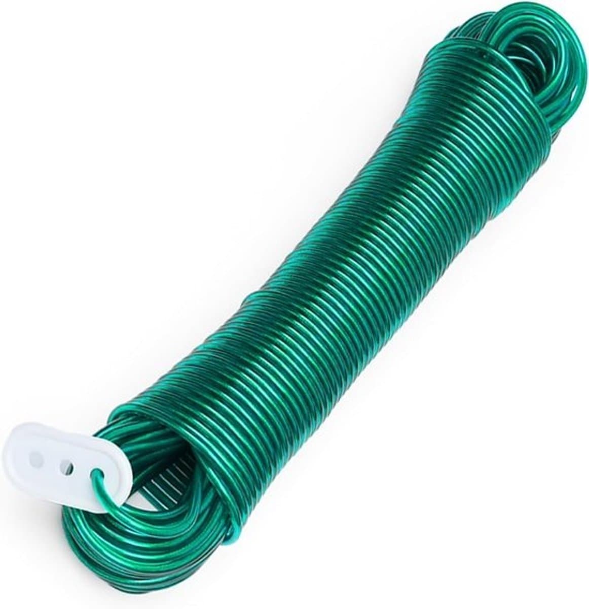 Stevige waslijn met PVC-buitenkant - 50 meter sterke staalkabel voor buiten — afbeelding 1