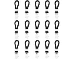 15 stuks handdoekclips, zwart, handdoekklemmen met lussen, voor keuken en badkamer | Afwasdoekclips als hanger voor handdoeken, stabiele grip en robuust, 15-delige set voor keuken, badkamer en caravan