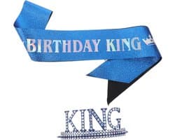 1set Verstelbare Verjaardagscrown Sash Voor Mannen Koninklijke Verjaardagsdecoraties Met Metalen Crown Decoratieve Sash Voor Feestelijke Gelegenheden