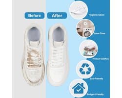 Schoenenzakken 2 stuks - waszak voor sneakers - met 360 graden reinigingsfleece - perfect voor wasmachine en droger - Vemera
