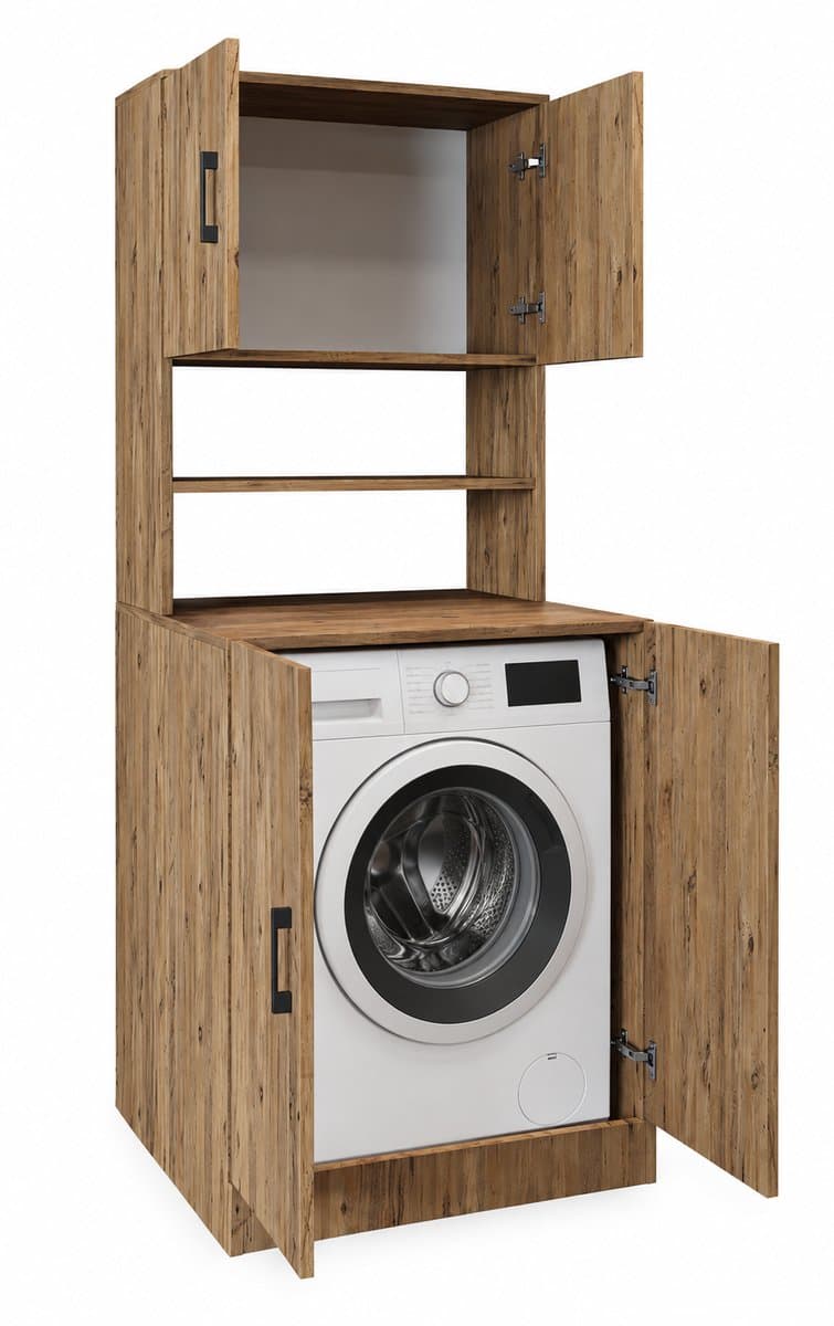 Roomart ATLANTIC-I Wasmachine Ombouwkast 70x180 cm - Overbouwkast - Eiken — afbeelding 1