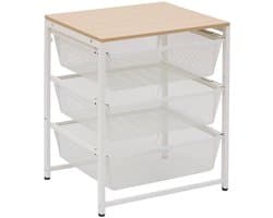 Meshy rechthoekige opbergkast, H.72,5 cm, 3 lades, wit