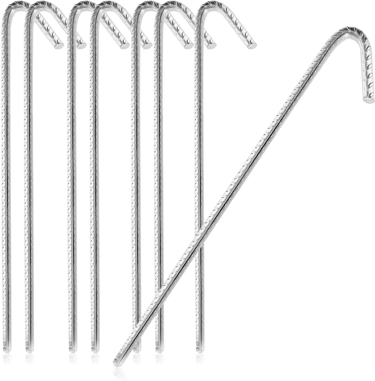 XL Grondankers van Massief Staal - 8 Stuks J-Vormig 42 cm — afbeelding 1