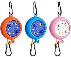 Waslijn - 3 stuks - Verstelbaar tot 10 m, met karabijnhaken, in roze, oranje en blauw