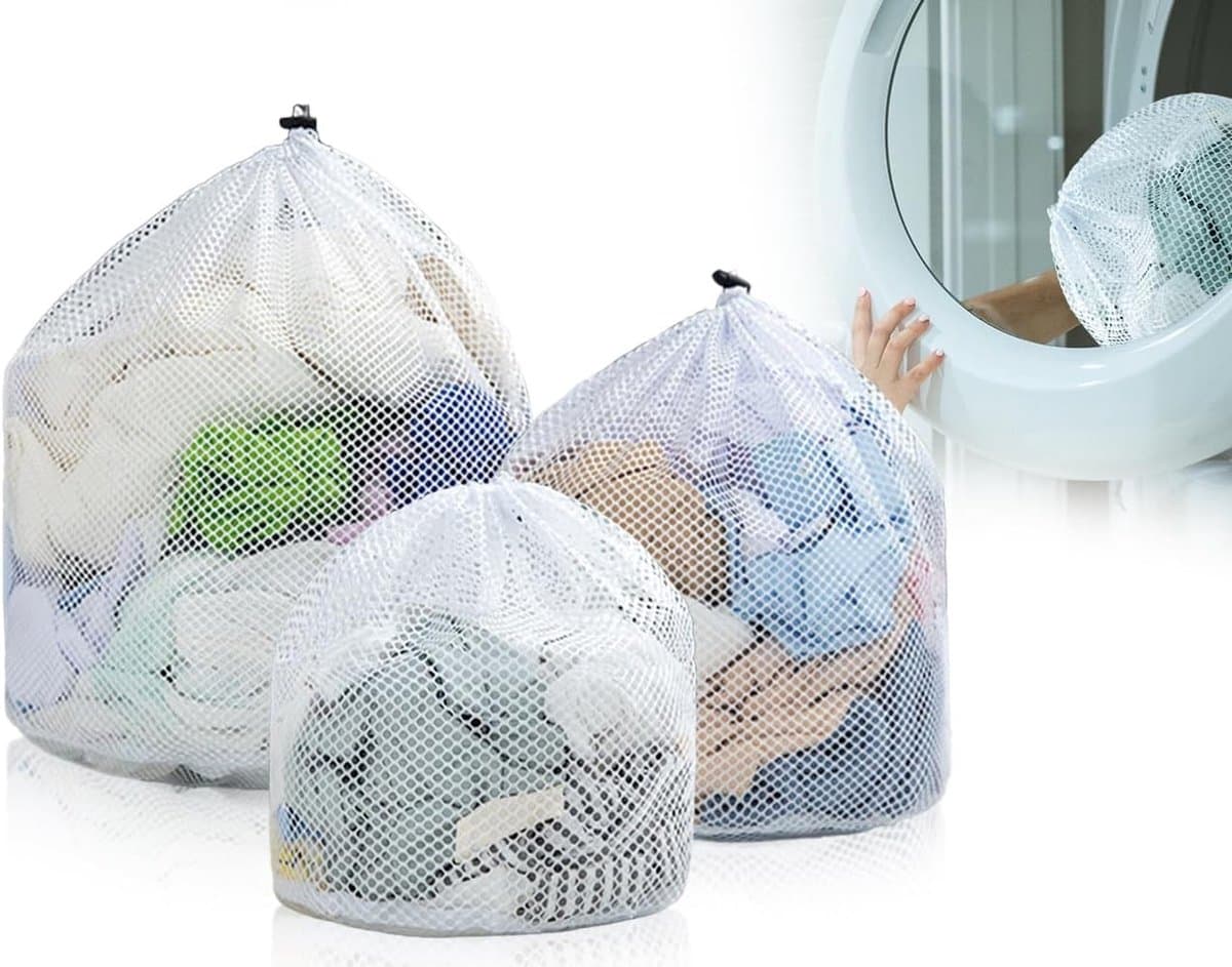 Set van 3 Herbruikbare Wasnetten voor de Wasmachine – Coarse Mesh, Diverse Maten 30x40, 40x50 en 50x60 cm, Ideaal voor Kleding en Delicate Stoffen — afbeelding 1