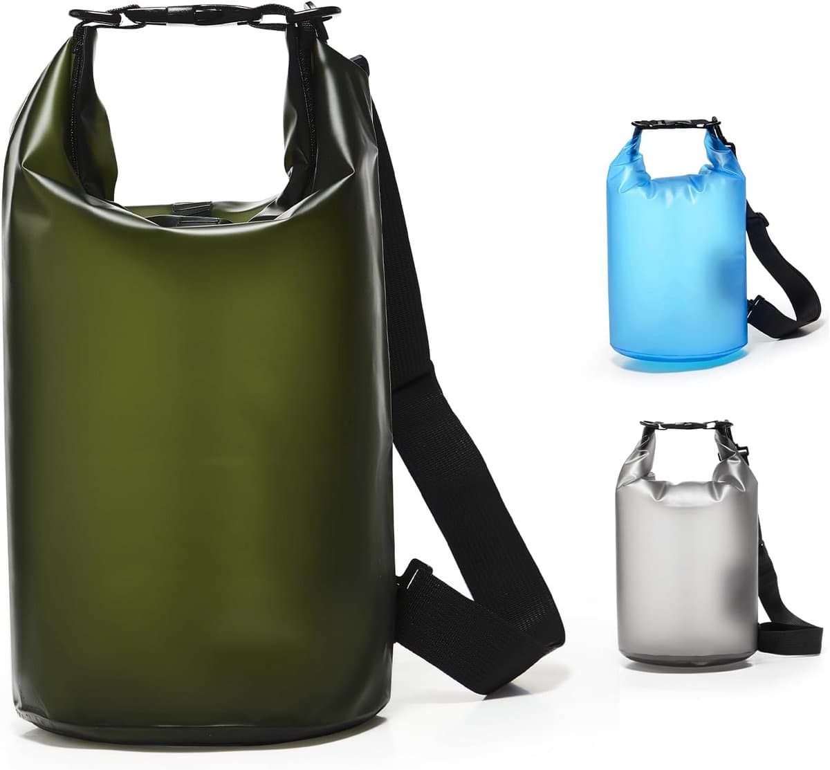 Dry Bag 5L Waterdichte Tas, Waterdichte Opbergtas, Waterdichte Dry Bag met Rolsluiting en Schouderriem voor Strand, Zwemmen, Boot, Kajak, Vissen, Raften, Kamperen, A3-Groen — afbeelding 1