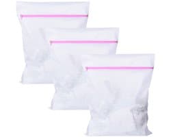 Wasnetten 3 Stuks - Fijnmazige Waszak - Herbruikbare Netwaszak - Ritssluiting - 50 cm x 60 cm - Beschermt Kleding tegen Schade
