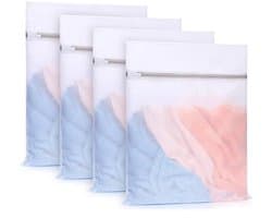 4 stuks duurzame netwaszakken, Wasmachine netzak,16 x 20 inch, delicate waszak voor studenten, studentenhuizen, reizen, gezinnen en appartementbewoners, wit
