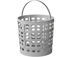 ProPlus Opvouwbare Wasmand - Ø 35 cm, H: 34 cm - Compact - Met 2 zijgrepen - Strijkmand - Opbergmand - Caravan- camperaccessoires - Lichtgrijs
