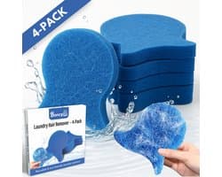 Boncy® Drogerballen 4 stuks Blauw - Droger Ballen Haarverwijderaar voor Wasdrogers & Wasmachine - Haarvanger Wasbollen - Anti Haar Droogballen - Wasdrogerballen - Wasballen Pluizenverwijderaar Huisdieren Wasmachine Pluis Wasbol — afbeelding 1