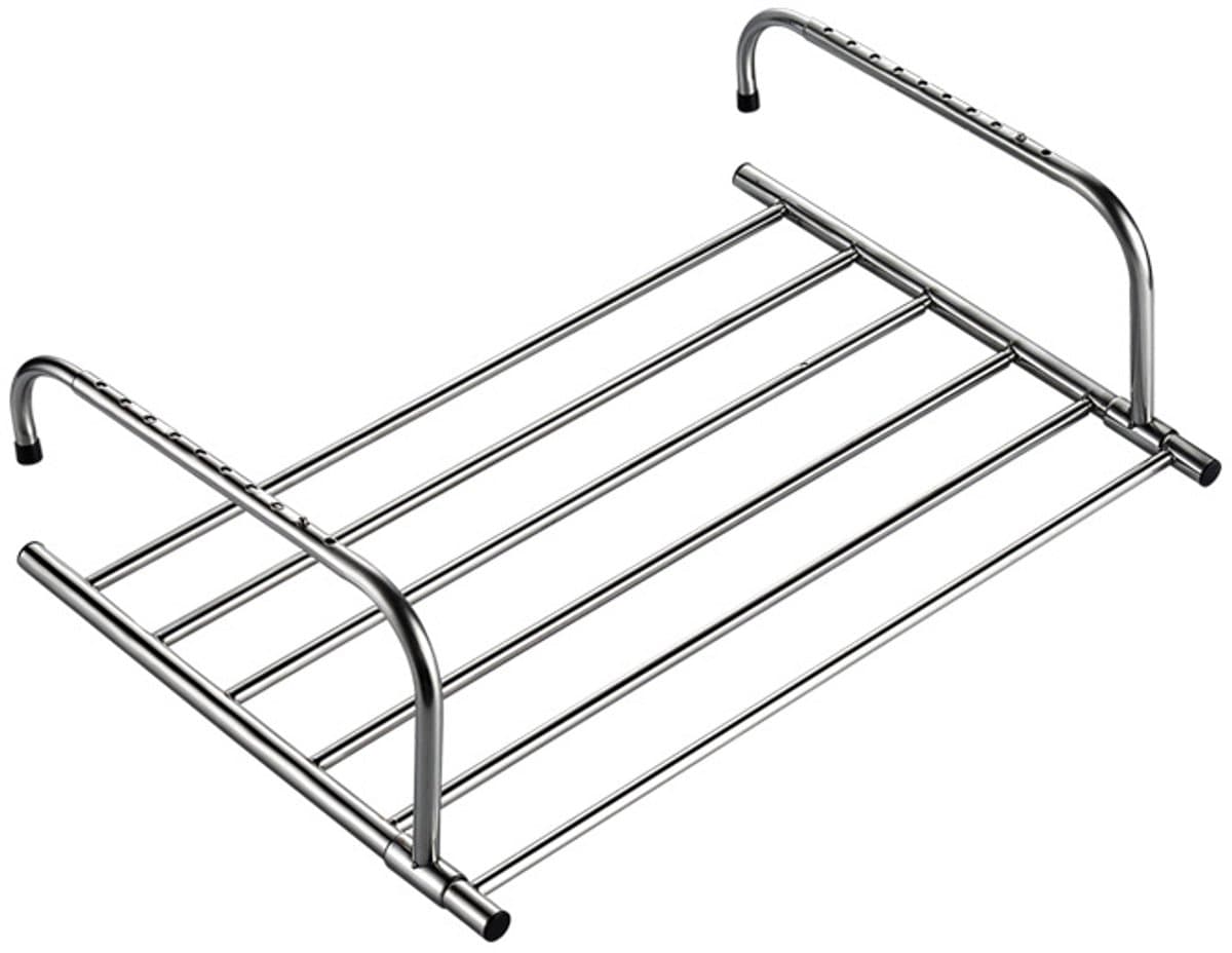Opvouwbaar droogrek voor kleding - Multifunctioneel voor achter deuren, trappen of balkons - Telescopische droogstok voor kleding - Kledingrek - Roestvrij staal - 40 x 37,5 x 19 cm — afbeelding 1