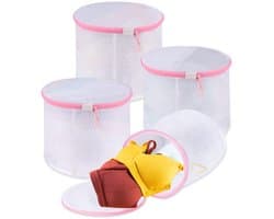 QTTVBTNA -BH Waszak Set – 4 Stuks – Met Steunring & Verborgen Rits – 15x16cm – Bescherming voor Lingerie & Ondergoed