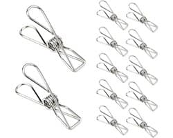 40 stuks - Clips - Metalen clips - Metalen wasknijpers - Roestvrijstalen wasklemmen - RVS - Roestvrij en super stevig - Knijpertjes voor Kaarten of Foto's