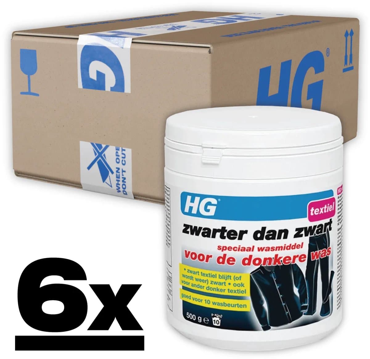 6x HG Zwarter Dan Zwart Wasmiddel 500 gr — afbeelding 1