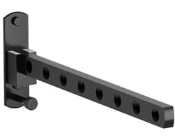 Droogrek - Kledingrek - Wasrek - Kledingroede - Kledingstang - Wanddroogrek - Droogrek muur - Hangdroogrek - Wasrek hangend - Wasrek muur - Wandkapstok - Inklapbaar - 8 holes - zwart