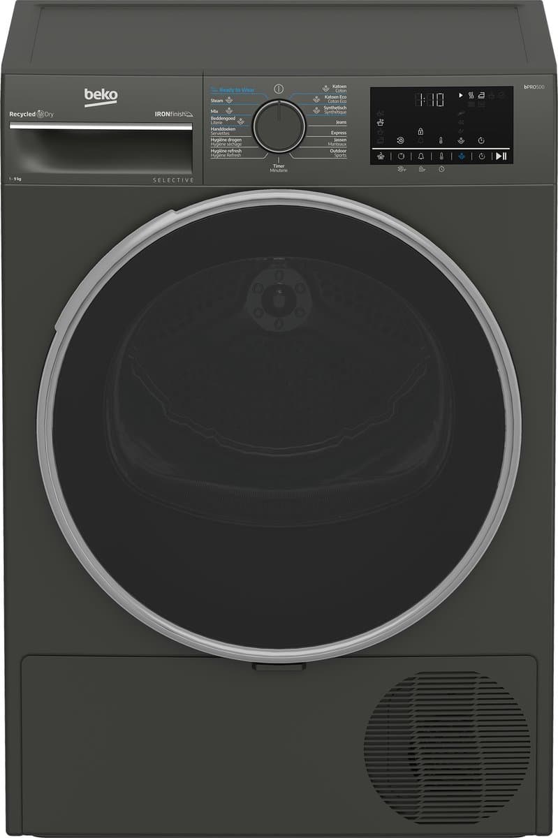 Beko B3T6923M2 Warmtepompdroger 9 kg Manhattan Grijs — afbeelding 1