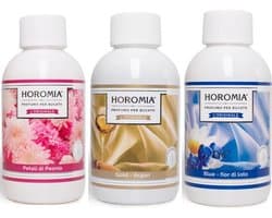 Wasparfum Horomia | set 3 x 250 ml Petali di peonia, Gold Argan, Blue fior di loto