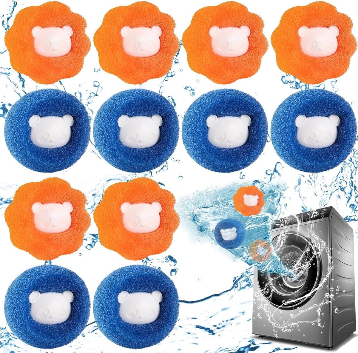 Wasballen Voor Wasmachine - 12 Stuks - Wasbal - Anti Haar - Wasdrogerbal - Wasverzachterbal - Wasdroogbal - Anti-Rollende Wasbal -Schoonmaakbenodigdheden - Huishoudelijke Gadgets - Herbruikbare -Haar Opvanger - Anti-Pluis - Voor Wasmachine/Droger — afbeelding 1