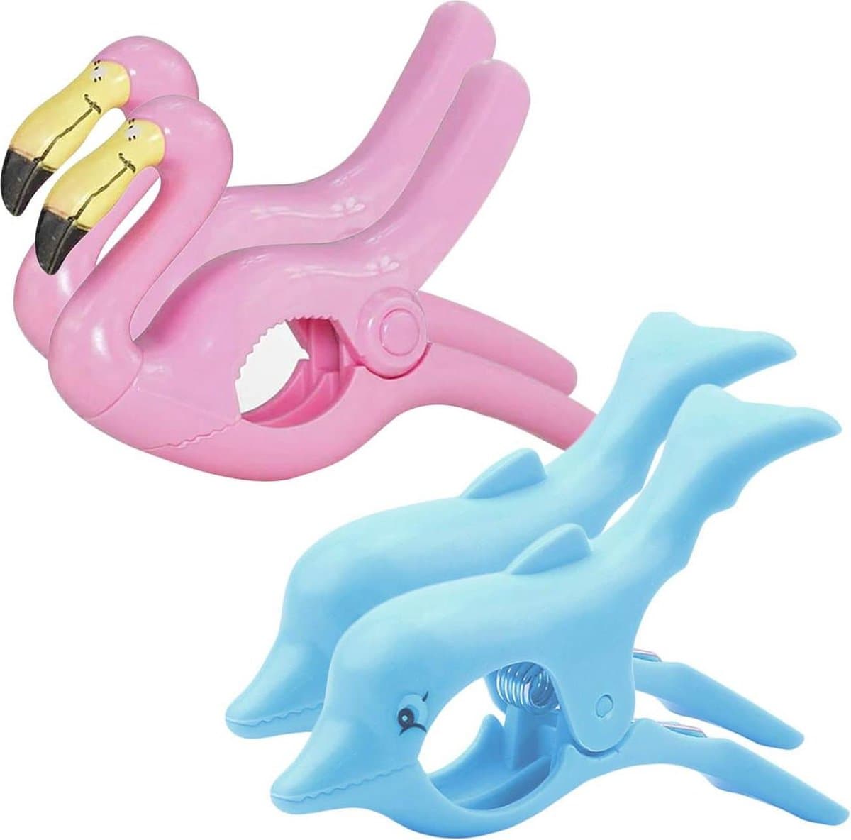 Strandlaken clips - 4 stuks plastic haringen voor strandlaken - winddichte wasknijpers - dubbele dikte - Nieuwigheid dekbedclips - ligbedden, ligstoelen, zwembadstoelen - waslijn — afbeelding 1