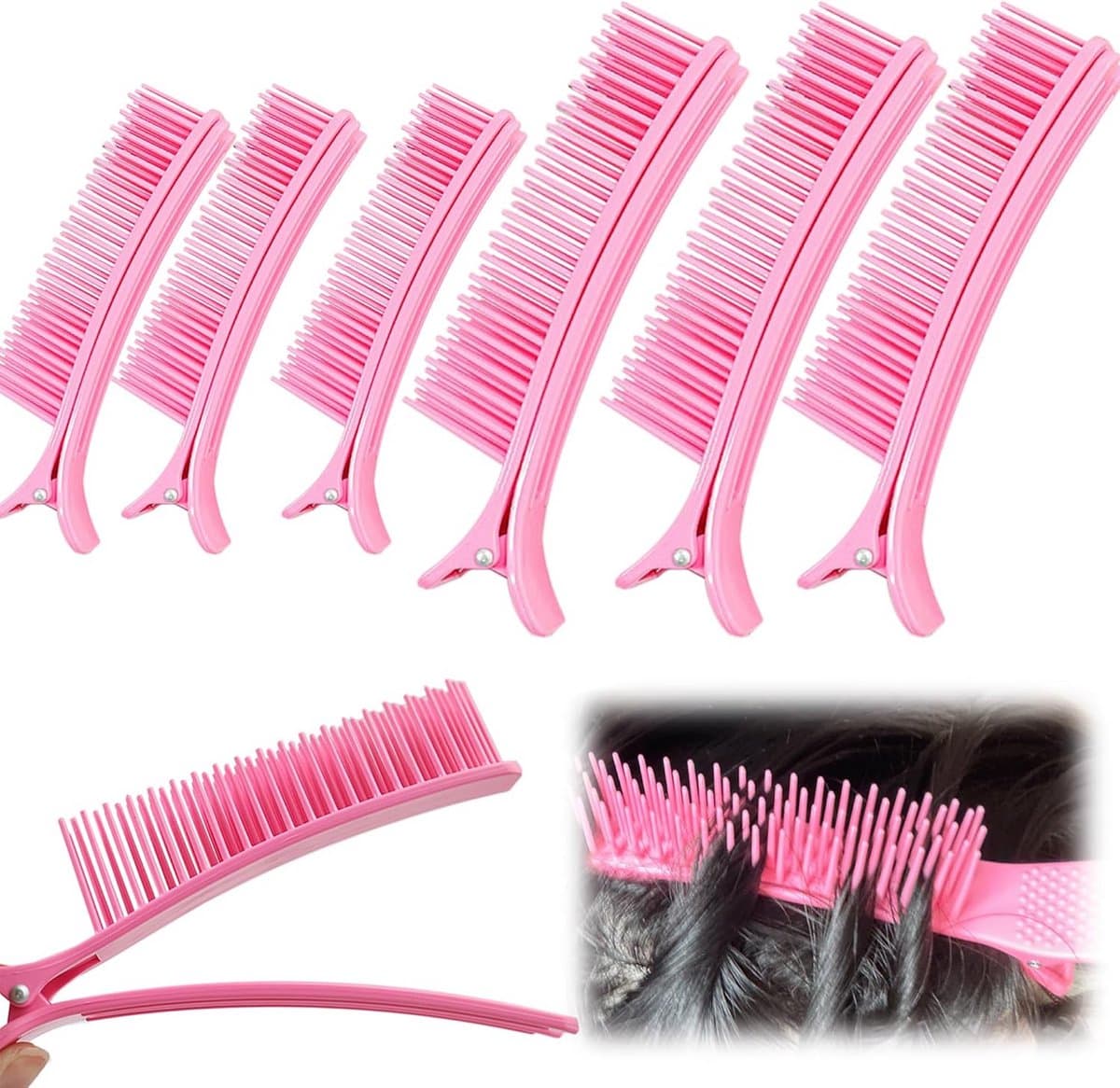 6 Stuks Haar Clips voor Knippen en Stylen - Clipset voor Secties Maken - Geschikt voor Dames en Heren — afbeelding 1
