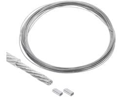 Allecta - Roestvrijstalen Staalkabel 10 meter Vinylgecoat voor Wasrek - Transparant Liftbaar