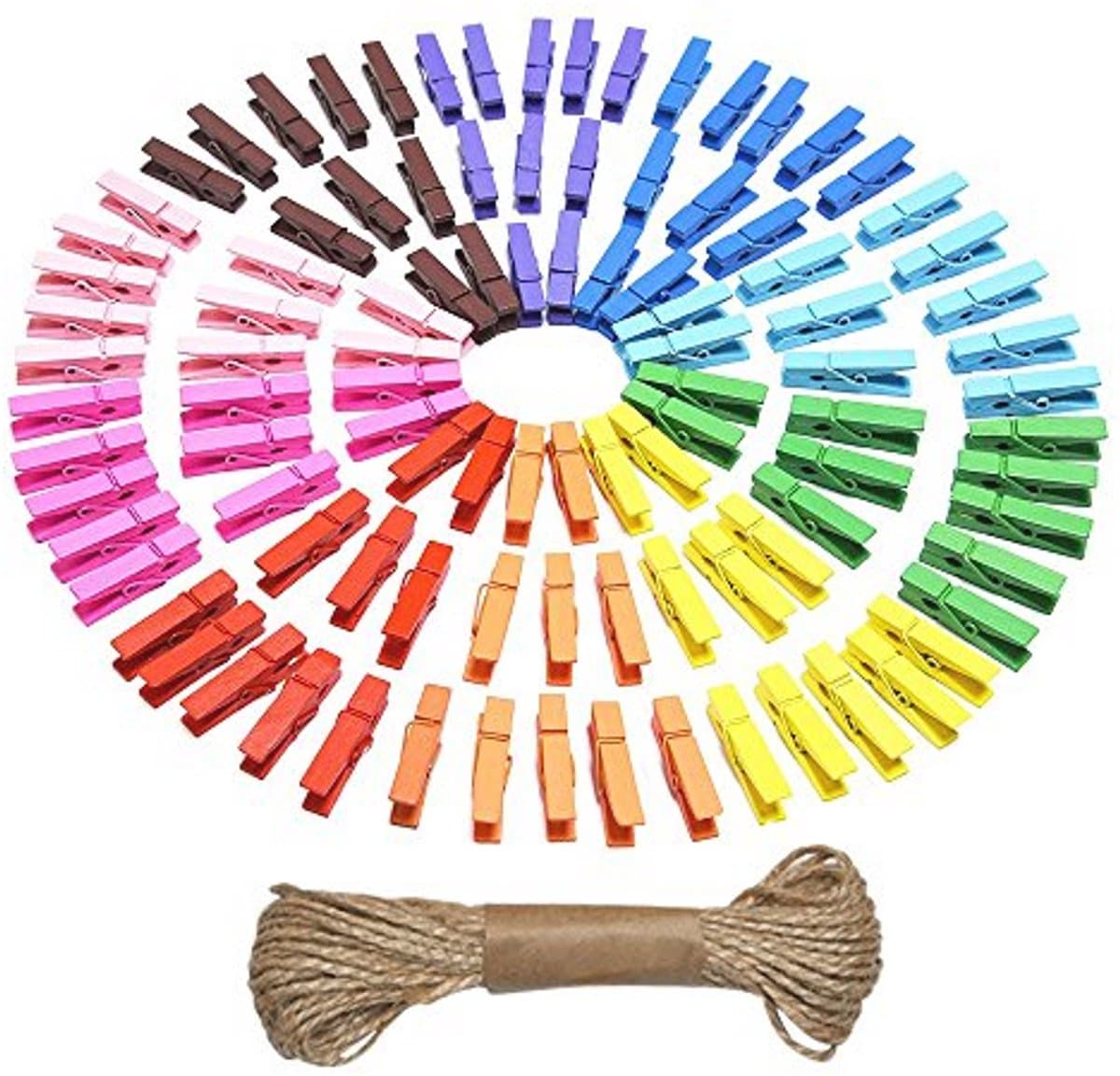 100 Stuks Mini Gekleurde Wasknijpers 3,5 cm - Multifunctionele Wooden Clips voor Ambachten en Decoraties — afbeelding 1