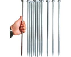 Heavy Duty 16 Inch Grondankers – 14 Pack Gegalvaniseerde Stalen Tuinpaal voor Ondersteuning en Bevestiging