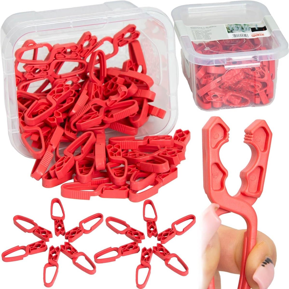 Wasknijpers - Kledingklemmen - Was Ophangen - Geen Metaal - 50 Stuks - Rood — afbeelding 1
