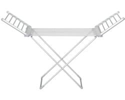 Droogrek - 144x53x96 cm - Opvouwbaar Droogrek Met Verwarming 45-55℃ - Voor Binnengebruik - Metaal - Wit
