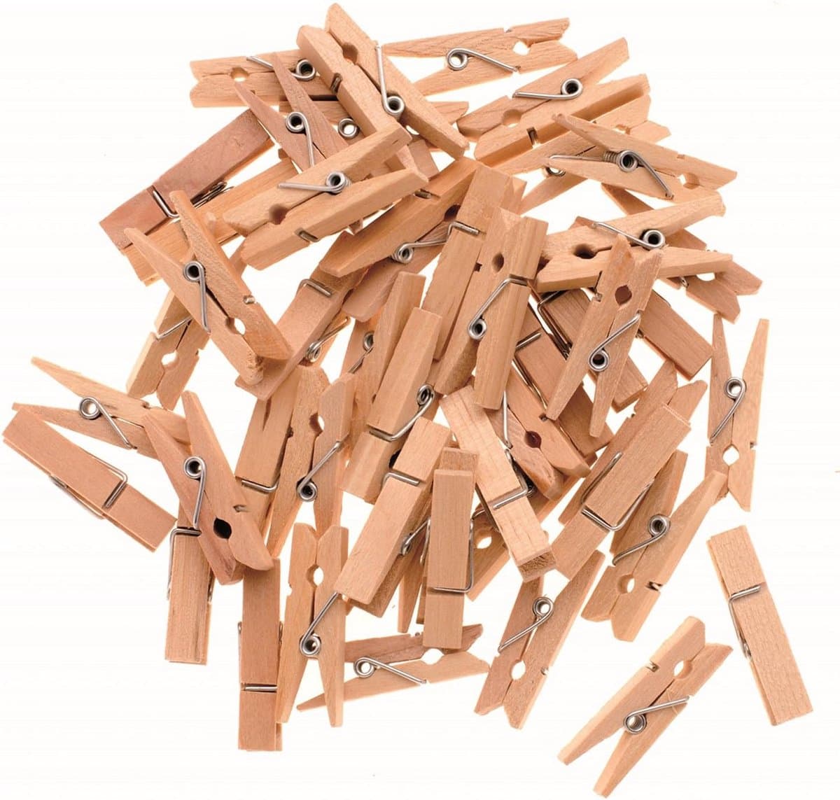 Houten Kledingknijpers - Wasknijpers Ambacht - Knutselen Decoratie - Onbehandeld Natuurhout - 35 mm 48 Stuks - Natuurlijk — afbeelding 1