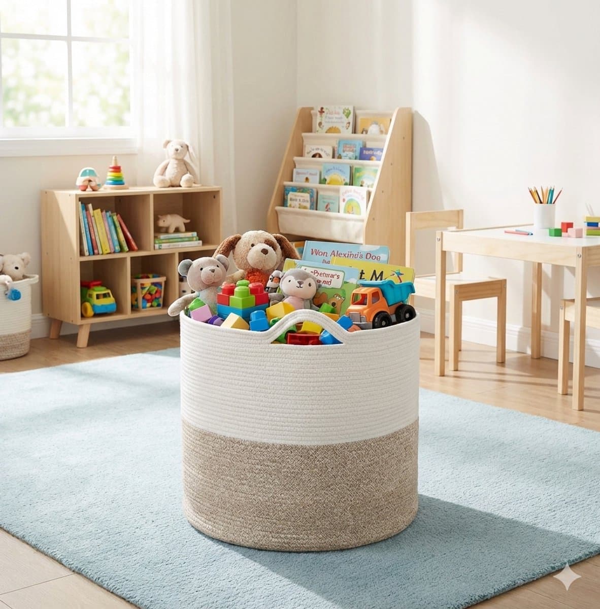 Tilburg Wasmand - Groote Wassorteerder - Speelgoedmand - Opbergmand - Wasmand opvouwbaar - Wasbox - Woon Accessoires - 40l — afbeelding 1