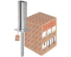 Grondanker met Betonanker voor 60x40mm Metalen Hekpaal - Verzinkt Stalen Paalanker