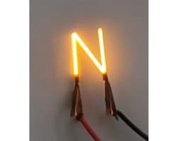 -N- COB LED 3V Filament Letter Geel 3 x 3 cm FPC 2200K 1W Warm-wit