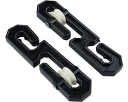 2-Pack waslijnspanners van kunststof voor waslijnklemmen. Voorkomt klitten en draaien van de waslijn. S-vormige waslijnspanner voor lange en zware waslijnen - Zwart.