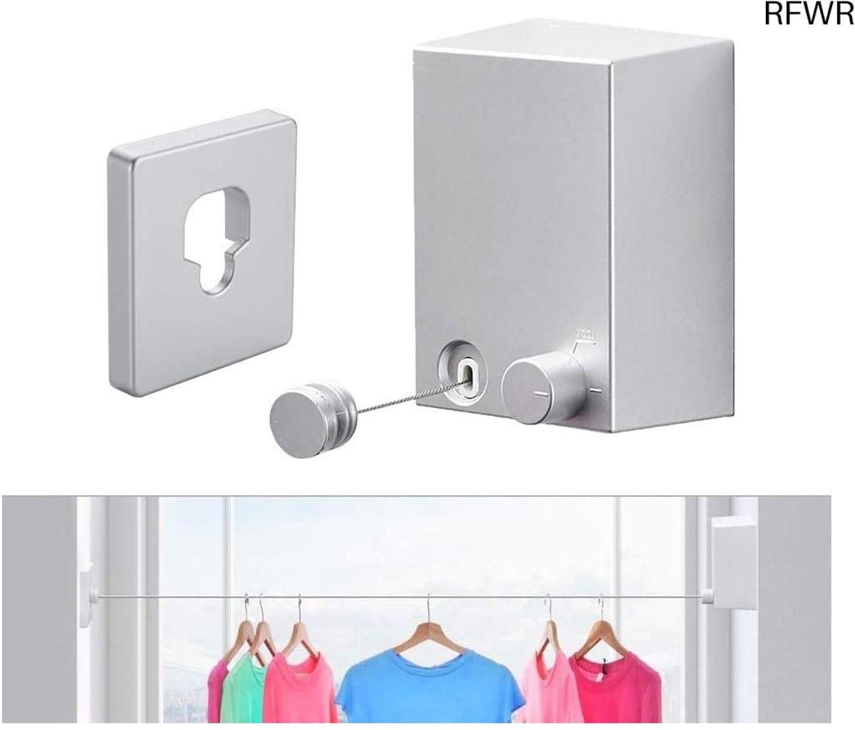 RFWR® Intrekbare waslijn voor binnen en buiten - Heavy Duty drooglijn voor wandmontage, 4,2 meter — afbeelding 1