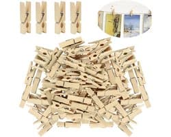 Mini Wasknijpers - Creatief knutselen - set van 400 - natuurlijk hout