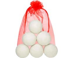 Drogerballen - XL - Droogballen - 100% Natuurlijk Wol - Herbruikbaar - 6 Stuks - Incl. Opbergzak