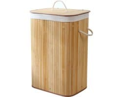 CALICOSY - Rechthoekige bamboe wasmand 70L - H60 cm