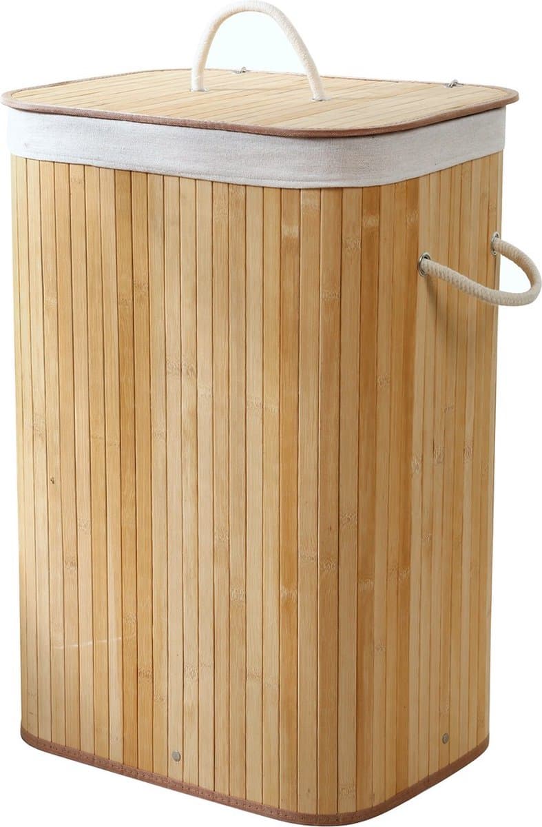 CALICOSY - Rechthoekige bamboe wasmand 70L - H60 cm — afbeelding 1