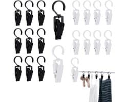 Wasknijpers, cliphaken, voor kleding, gordijnen, hoeden, zwart en wit