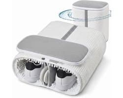 Schoenwaszak voor wasmachine 15 inch - vergrote maat - wit tweezonendesign - 360°-reiniging - ShopVlot