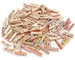 - Houten Wasknijpers - Foto Clips - Kleurrijk - Ambachten - Geschilderd - Geschikt voor Scrapbooking - 100 Stuks 3.5 cm Kleurrijke Geschilderde Hout Wasknijper voor Foto Clips Schroot Boeking Ambachten Gift Wrapping.