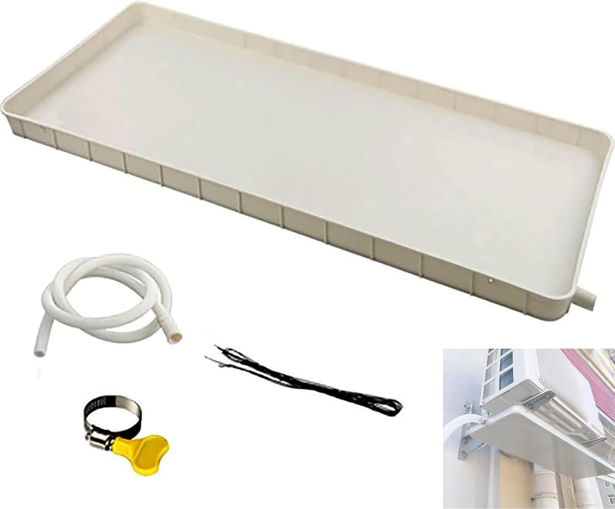 Condensopvangbak Airco - Lekbak Warmtepomp - Water Opvangen - Lekvrije Afvoer - 815x330mm of 930x430mm - Zwart — afbeelding 1