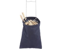 Hangende Doekspeldtas - Wasknijperhouder - Wasknijpers Opbergen - Met Ophangstang - 15 cm breed - Marineblauw