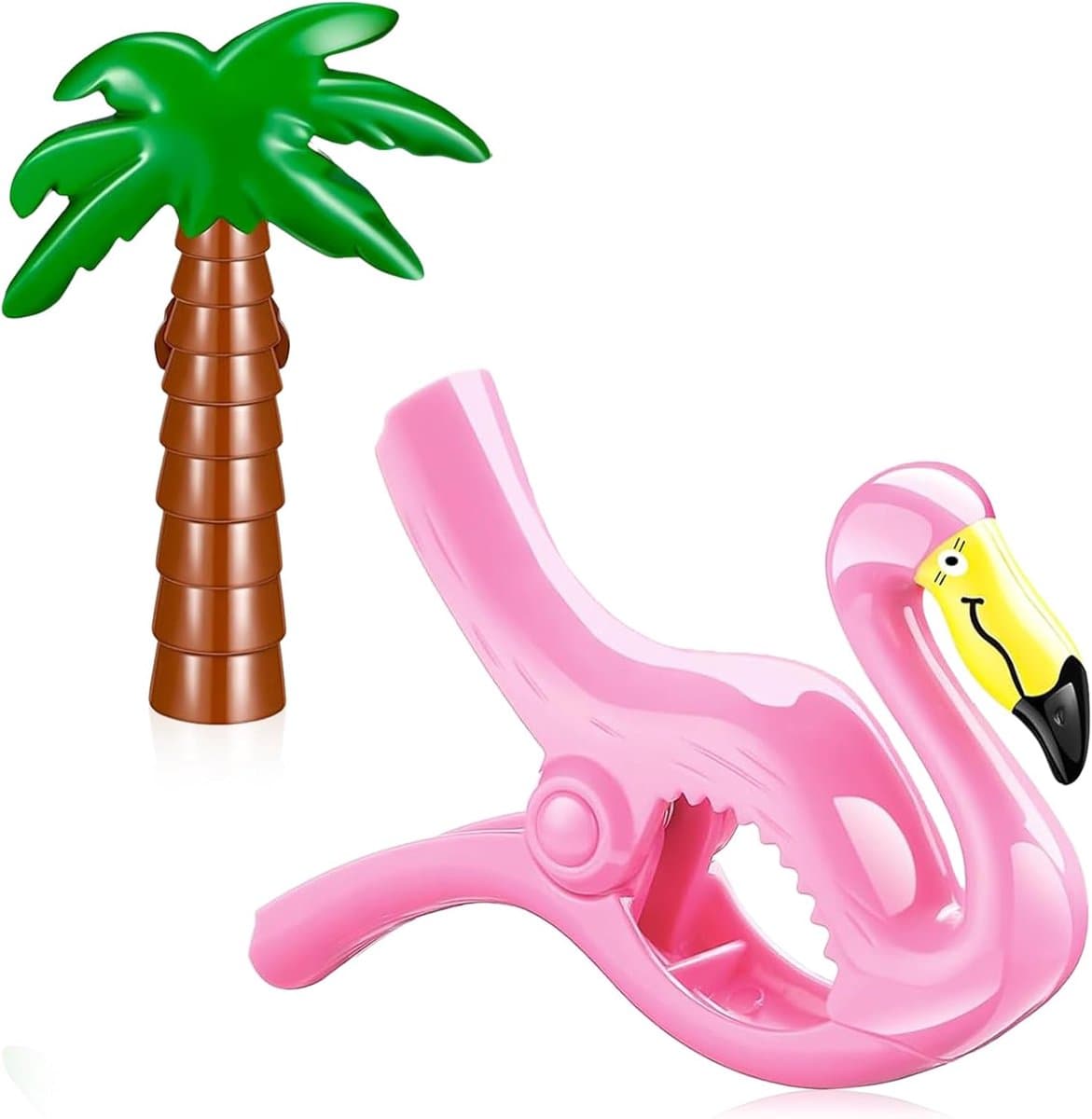 Handdoekklemmetjes voor strandstoelen, 2 stuks Grote strandhanddoek klemmen Flamingo strandhanddoek clips handdoek klemmen Flamingo wasknijpers voor wasgoed strandhanddoek badhanddoek zwembad (Roze C) — afbeelding 1