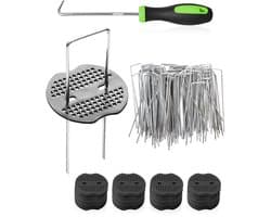 Omgoods - Set van 80 U-vormige Grondpinnen met Wasters voor Tuinbevestiging