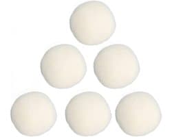 - Wol Droogballen - Statische Elektriciteit Verminderen - 6 Stuks - Thuis Gebruik - Geur Elimineren - Geschikt voor Wasmachine - Grijs, Rond Model