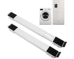 Wasmachine Onderstel - Apparaat Rollers - Meubels Verplaatsen - Verstelbaar & Stabiel - 46-71 cm - Wit