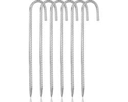 Grondanker - Zilver - 30,5 cm - Massief Stalen Haringen voor Tent en Camping